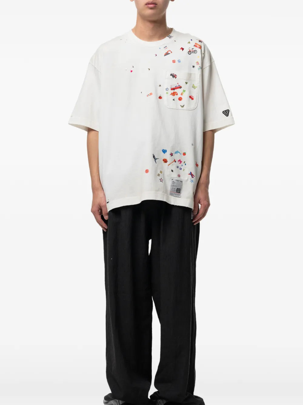 Maison MIHARA YASUHIRO playera con estampado gráfico - blanco