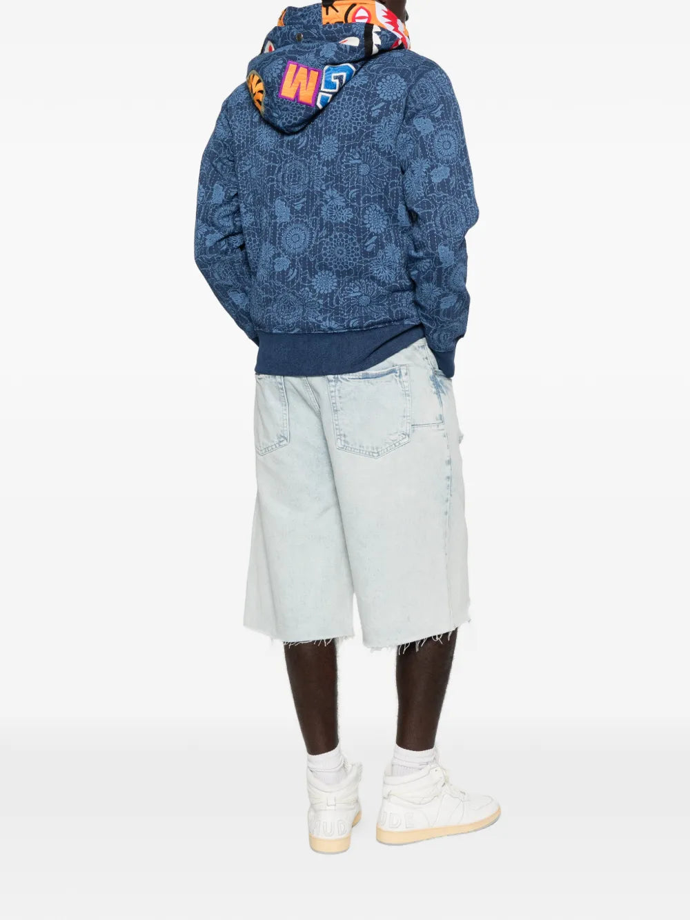 A BATHING APE® Shark floral-print hoodie