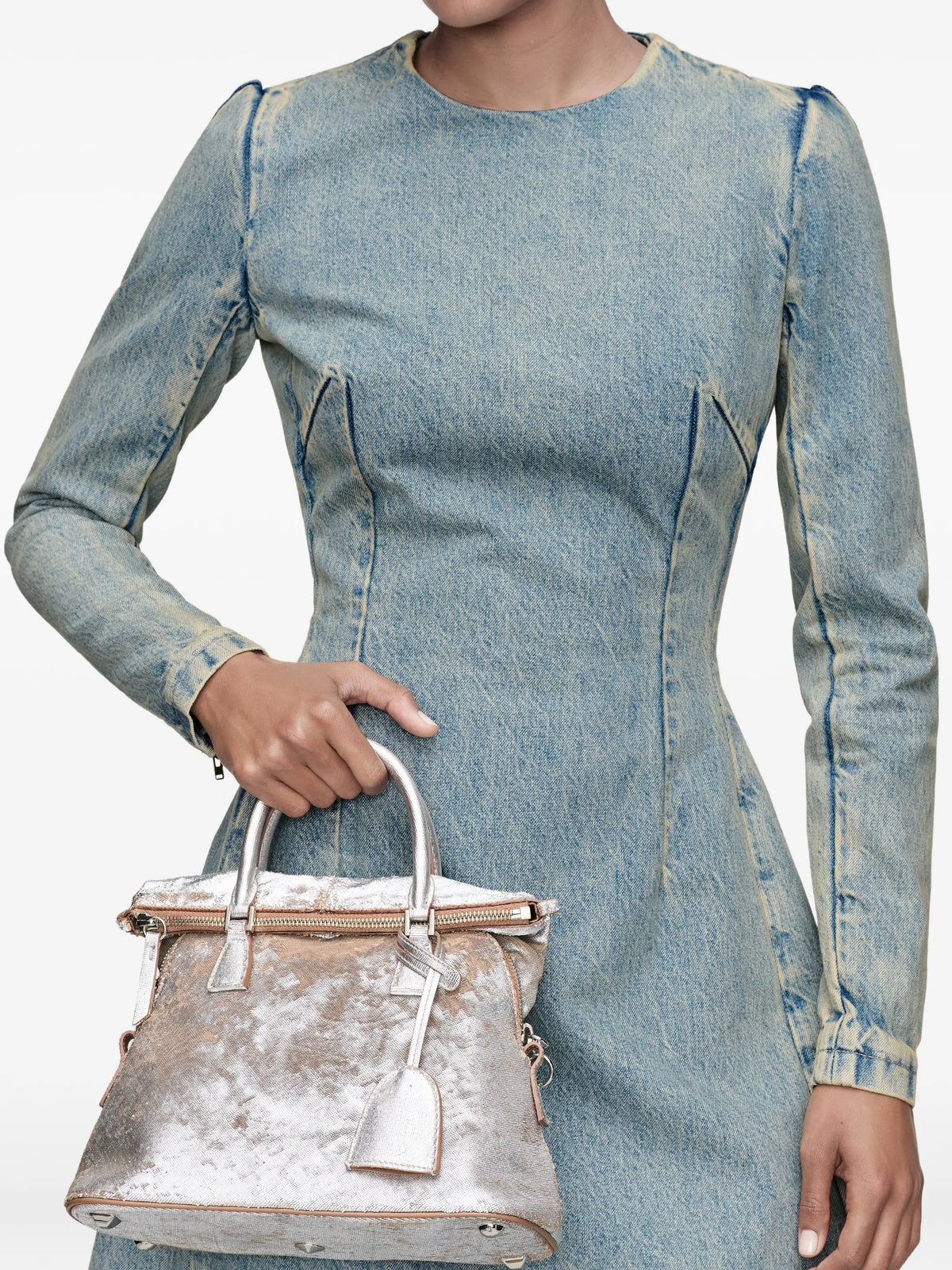 Maison Margiela tote 5AC mini - Plateado - imagen 2
