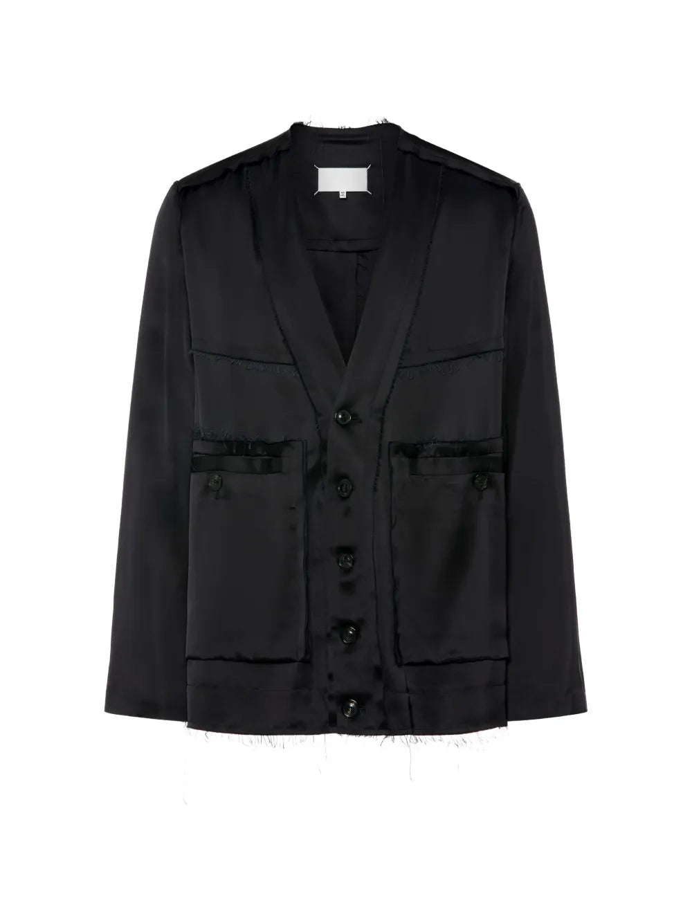 Maison Margiela chamarra con bordes deshilachados - Negro - imagen 1