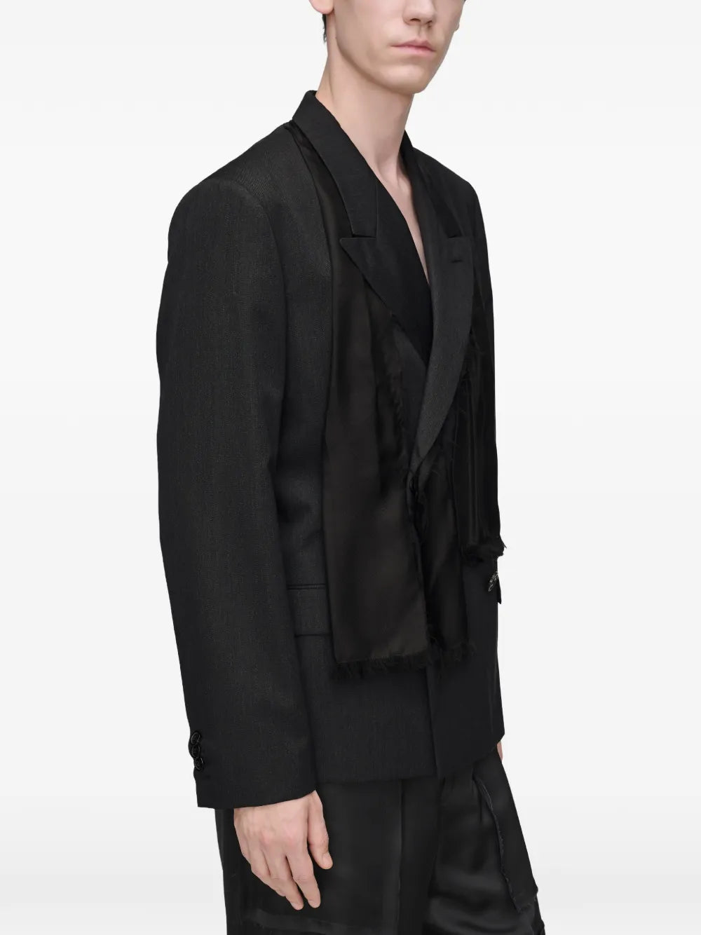 Maison Margiela chamarra de vestir con mascada - Negro - imagen 4