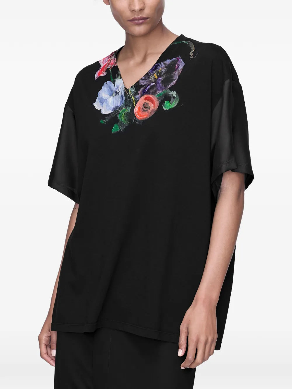 Maison Margiela playera con estampado floral - Negro - imagen 3