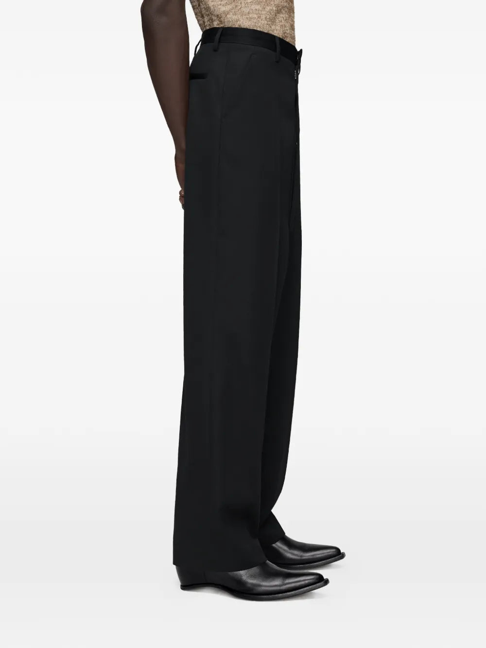 Maison Margiela pantalones con tiro caído - Negro - imagen 4