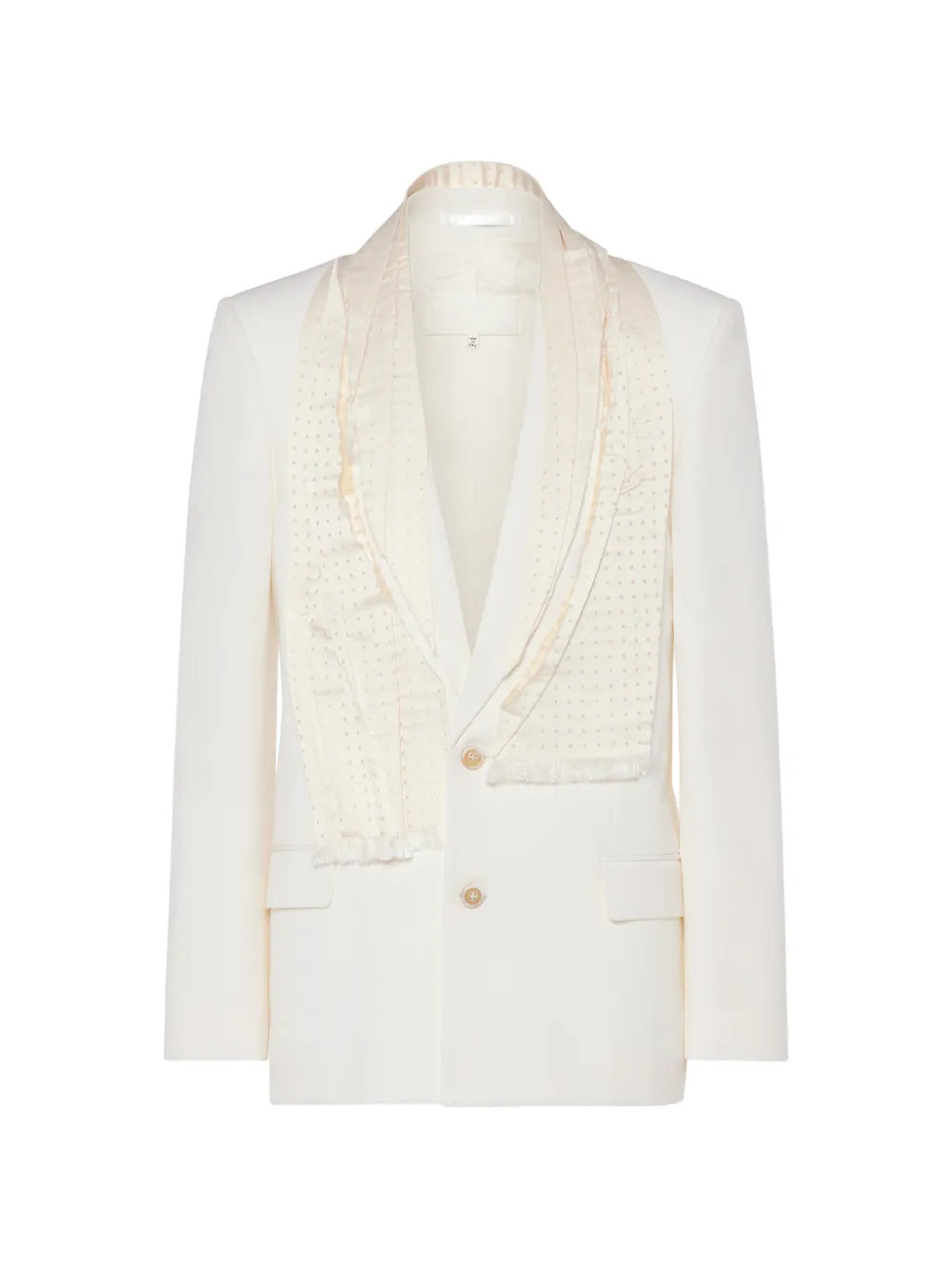 Maison Margiela chamarra de lana con mascada - Blanco - imagen 1