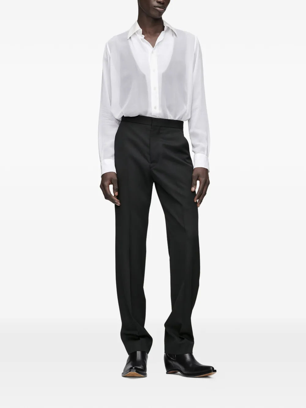 Maison Margiela pantalones de lana - Negro - imagen 2
