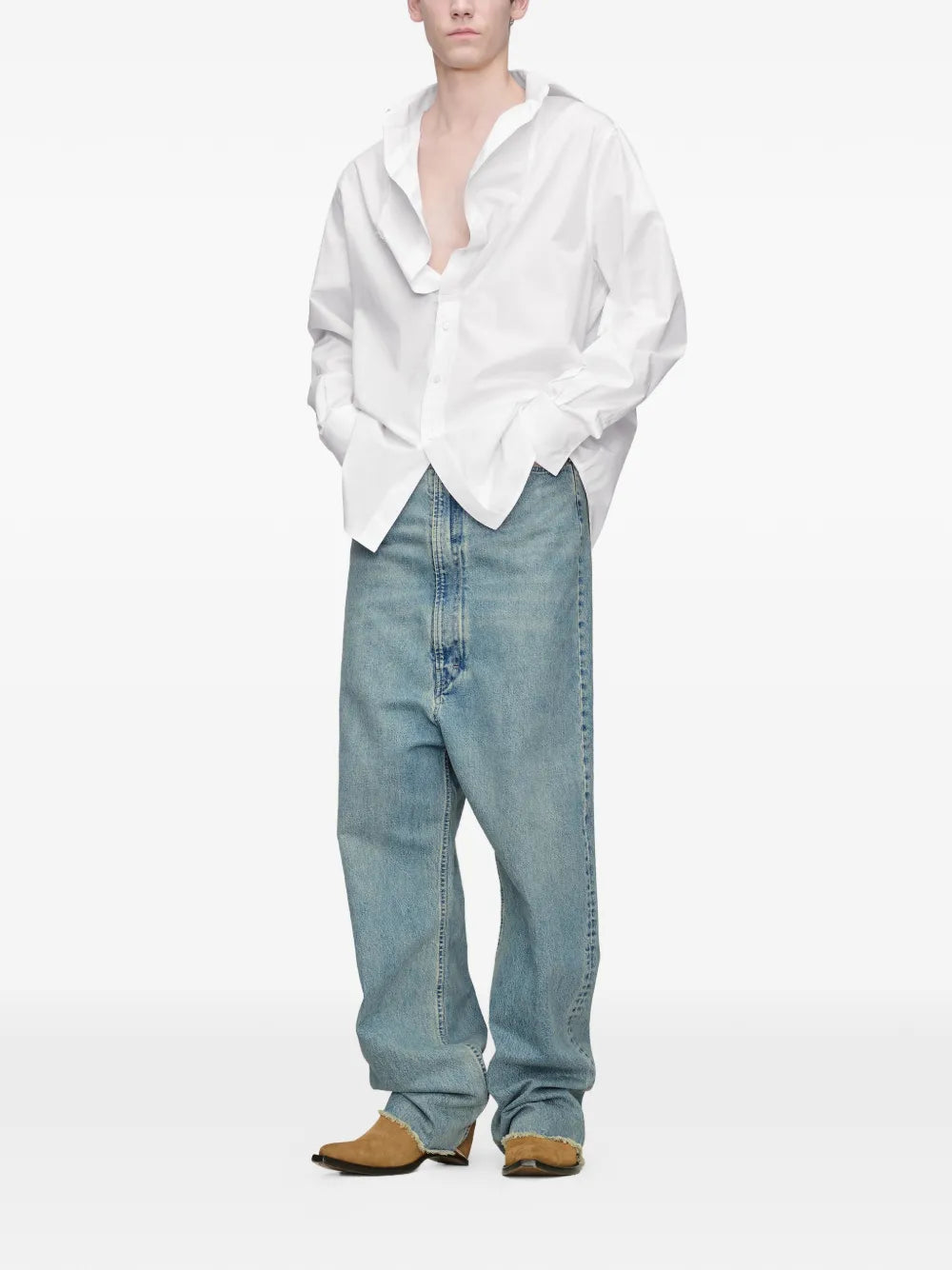 Maison Margiela jeans con tiro caído y cinco bolsillos - Azul - imagen 2