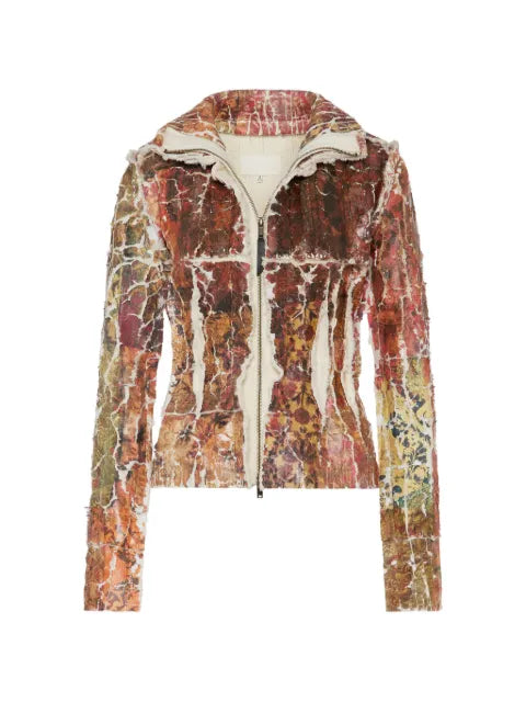 Maison Margiela cárdigan con cierre y estampado floral - imagen 1