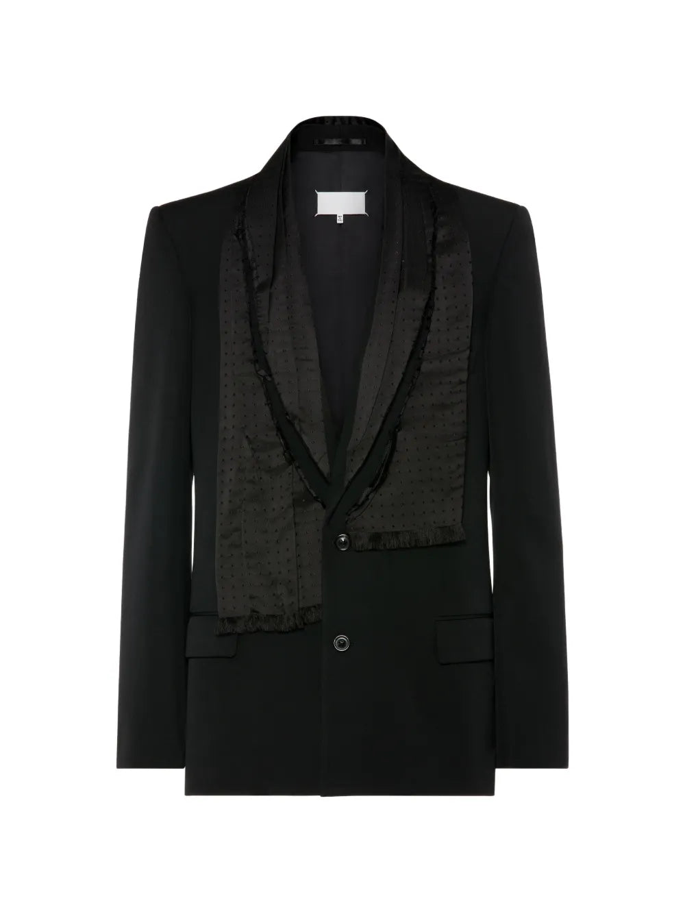Maison Margiela chamarra de lana con mascada - Negro - imagen 1