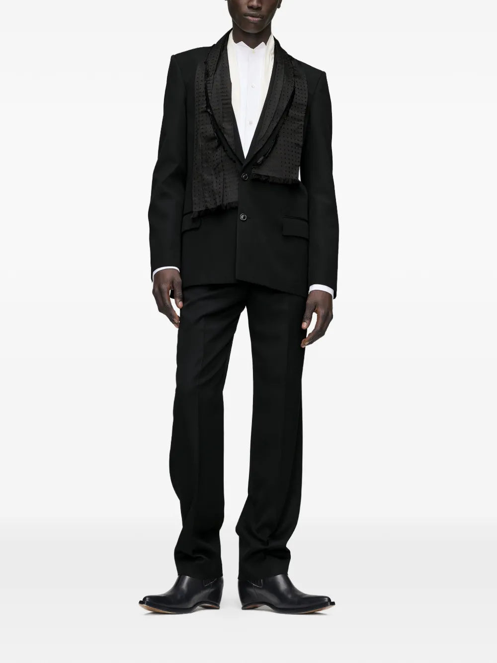 Maison Margiela chamarra de lana con mascada - Negro - imagen 2