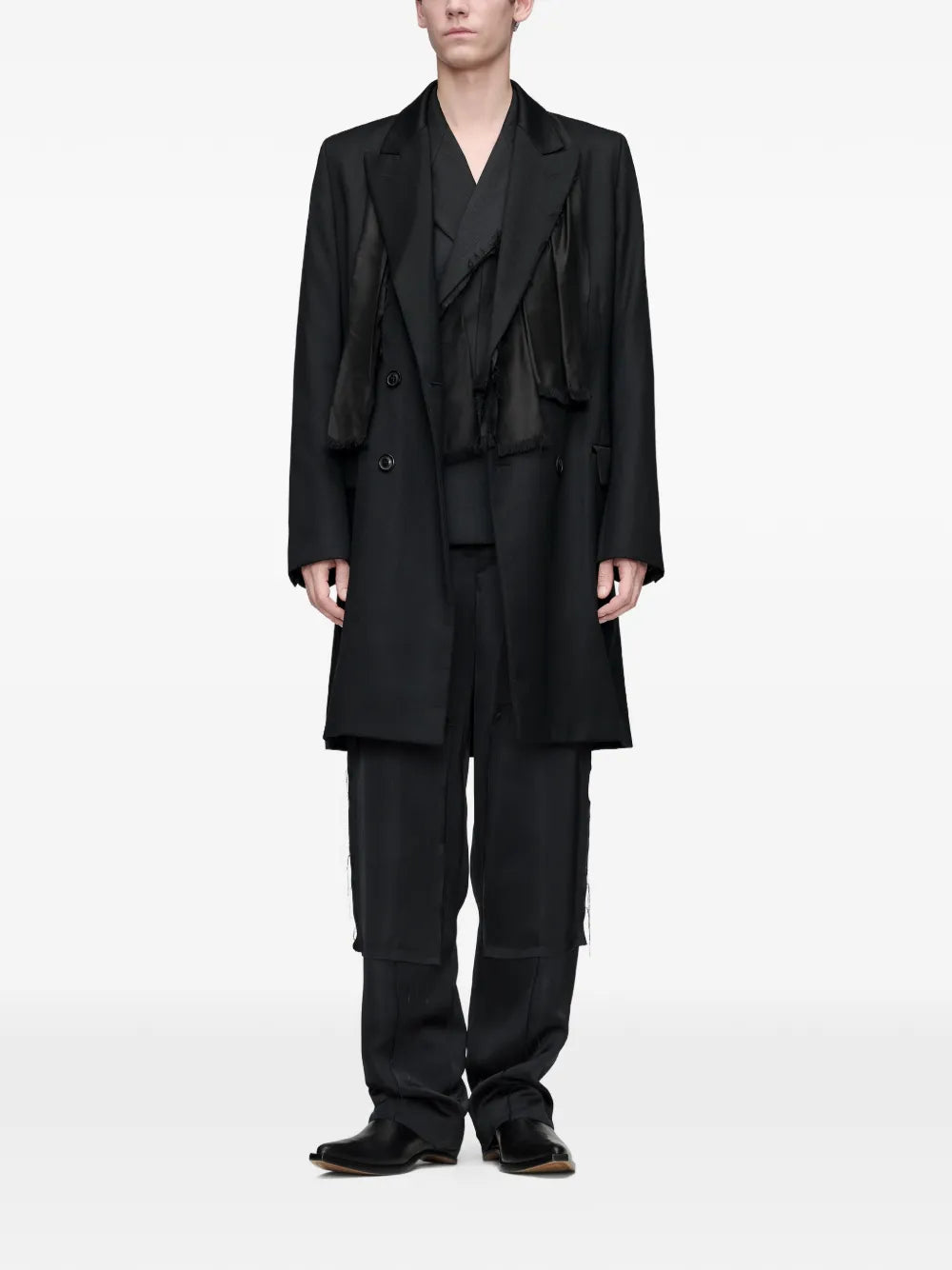 Maison Margiela pantalones de satén con diseño patchwork - Negro - imagen 2