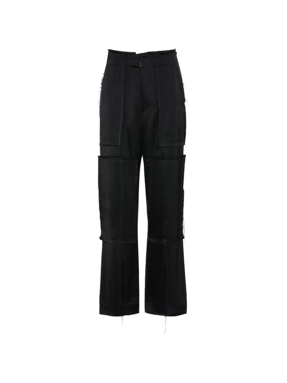 Maison Margiela pantalones de satén con diseño patchwork - Negro - imagen 1