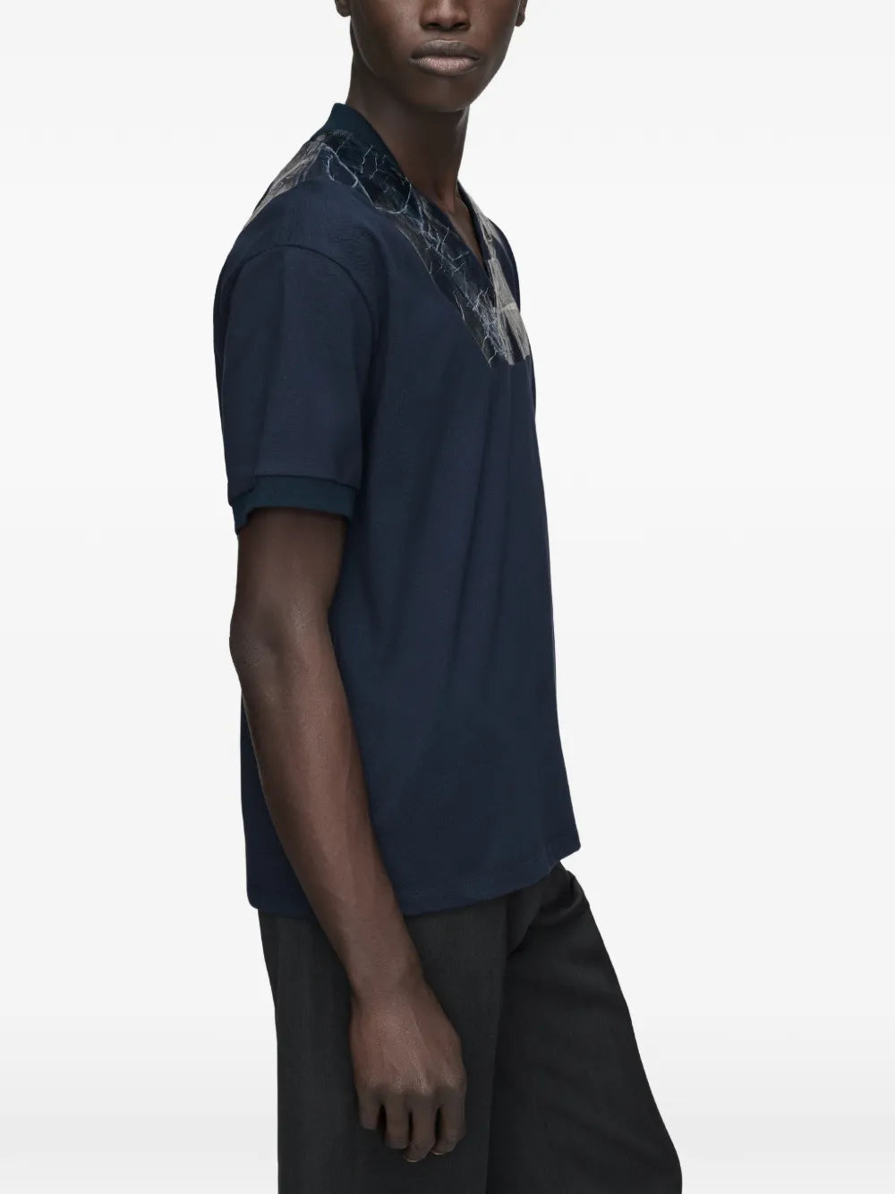 Maison Margiela playera con cuello en V - Azul - imagen 4