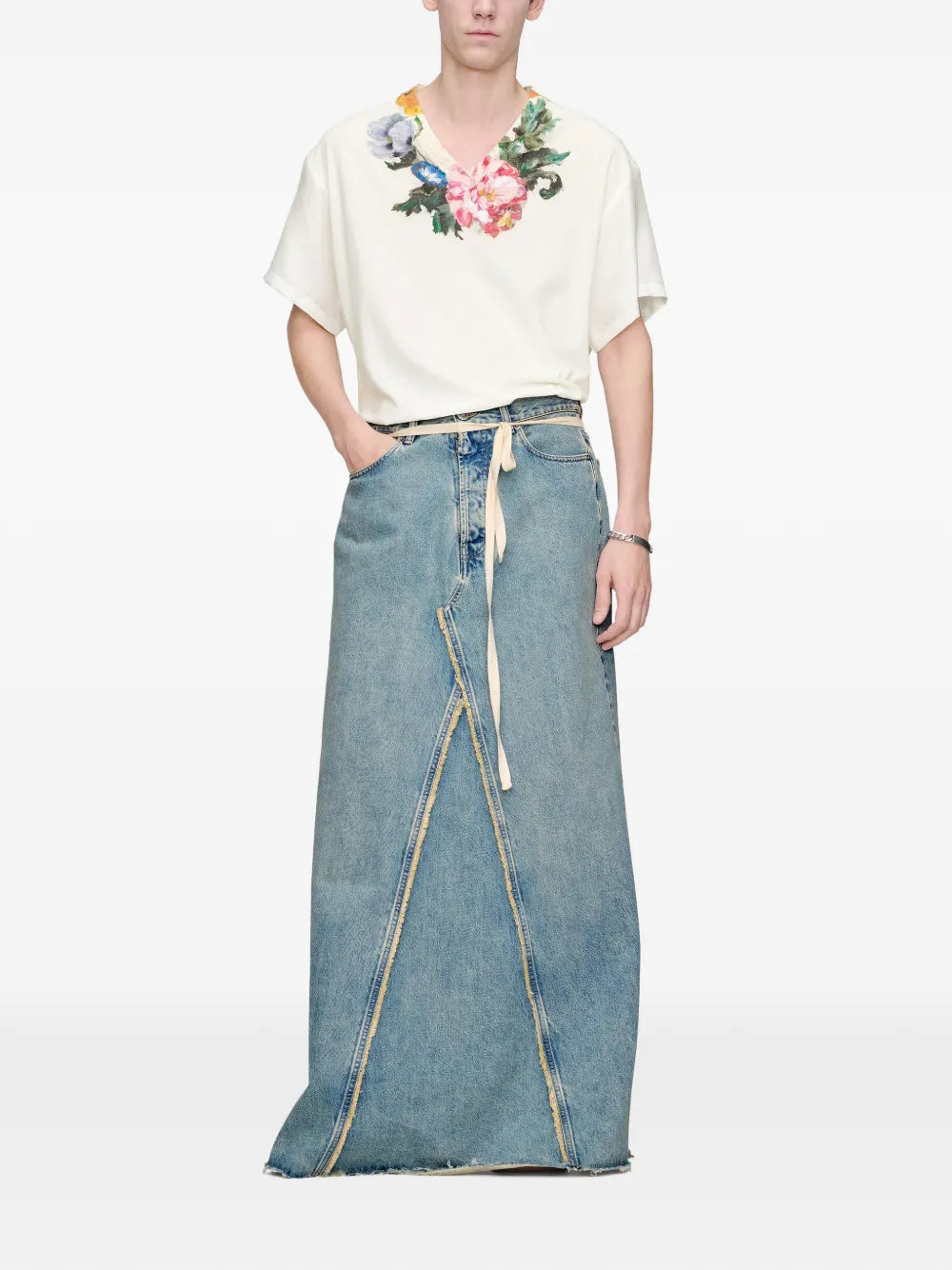 Maison Margiela playera con estampado floral - Blanco - imagen 2