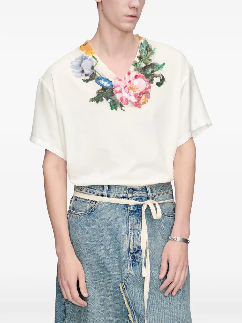 Maison Margiela playera con estampado floral - Blanco - imagen 3