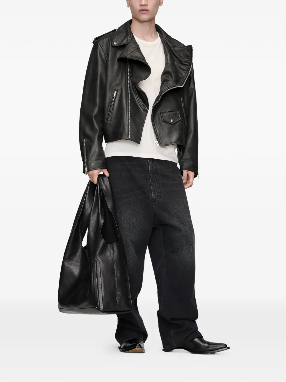 Maison Margiela jeans con tiro caído - Negro - imagen 2