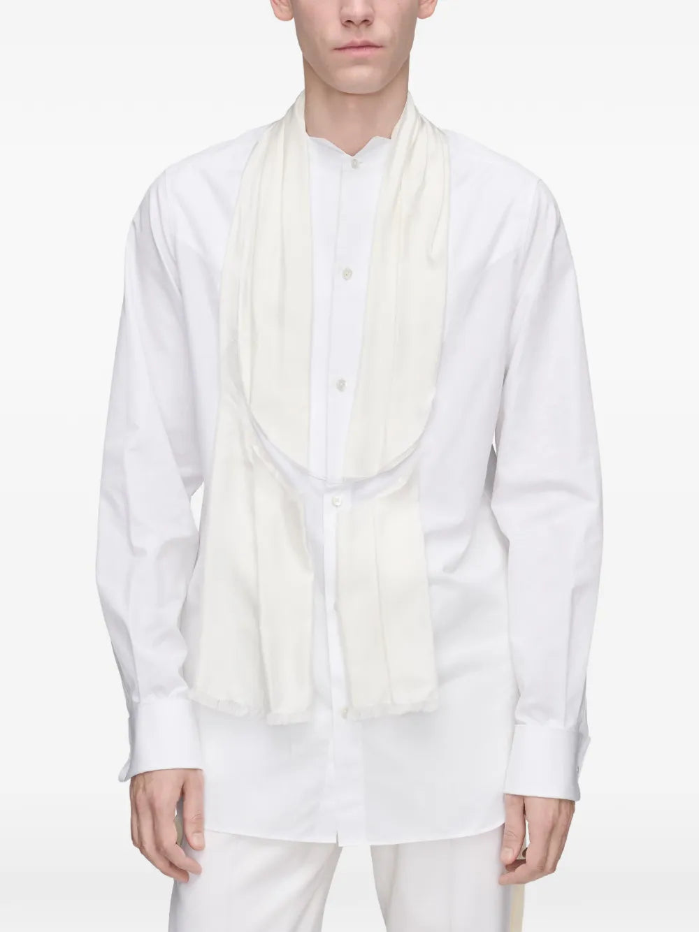 Maison Margiela camisa con detalle de mascada - Blanco - imagen 3