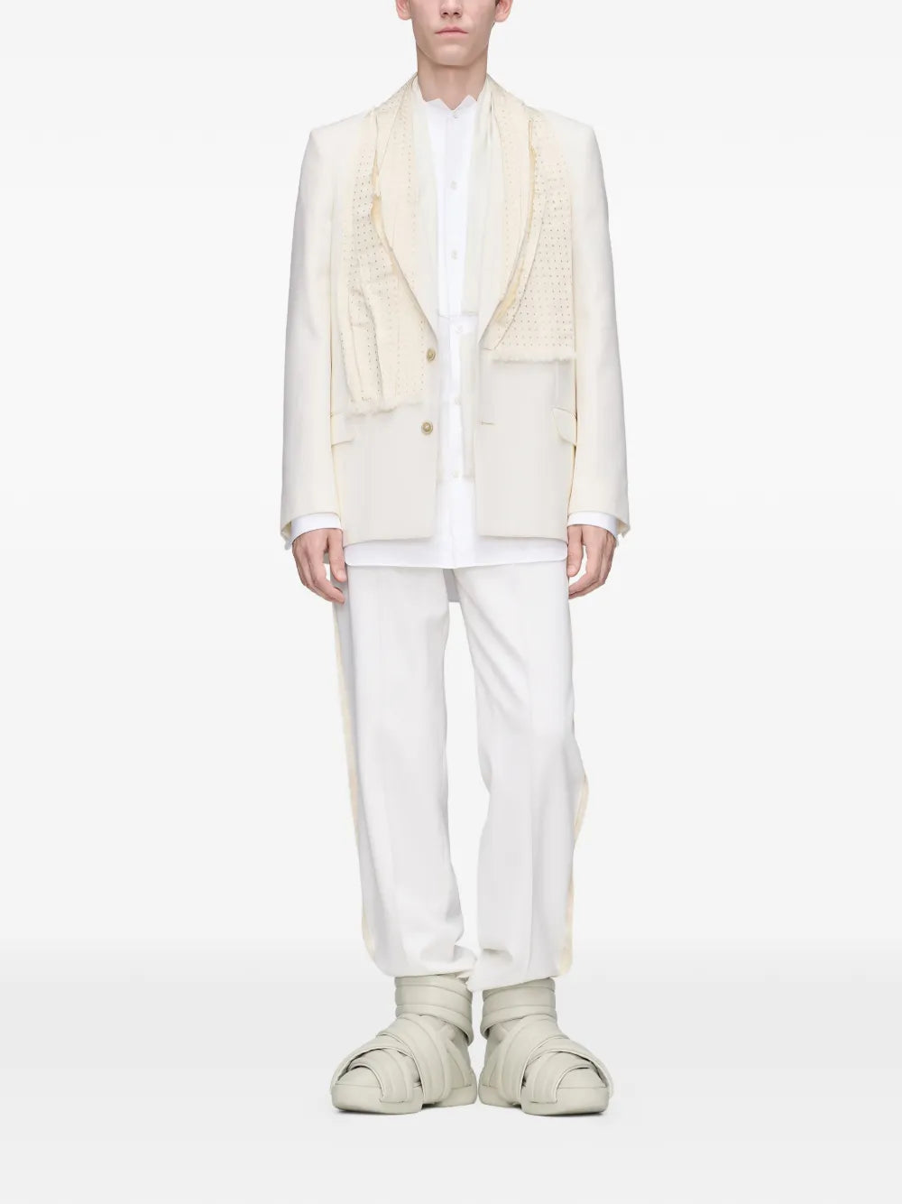 Maison Margiela camisa con detalle de mascada - Blanco - imagen 2