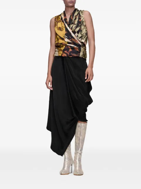 Maison Margiela falda midi con diseño drapeado - imagen 2