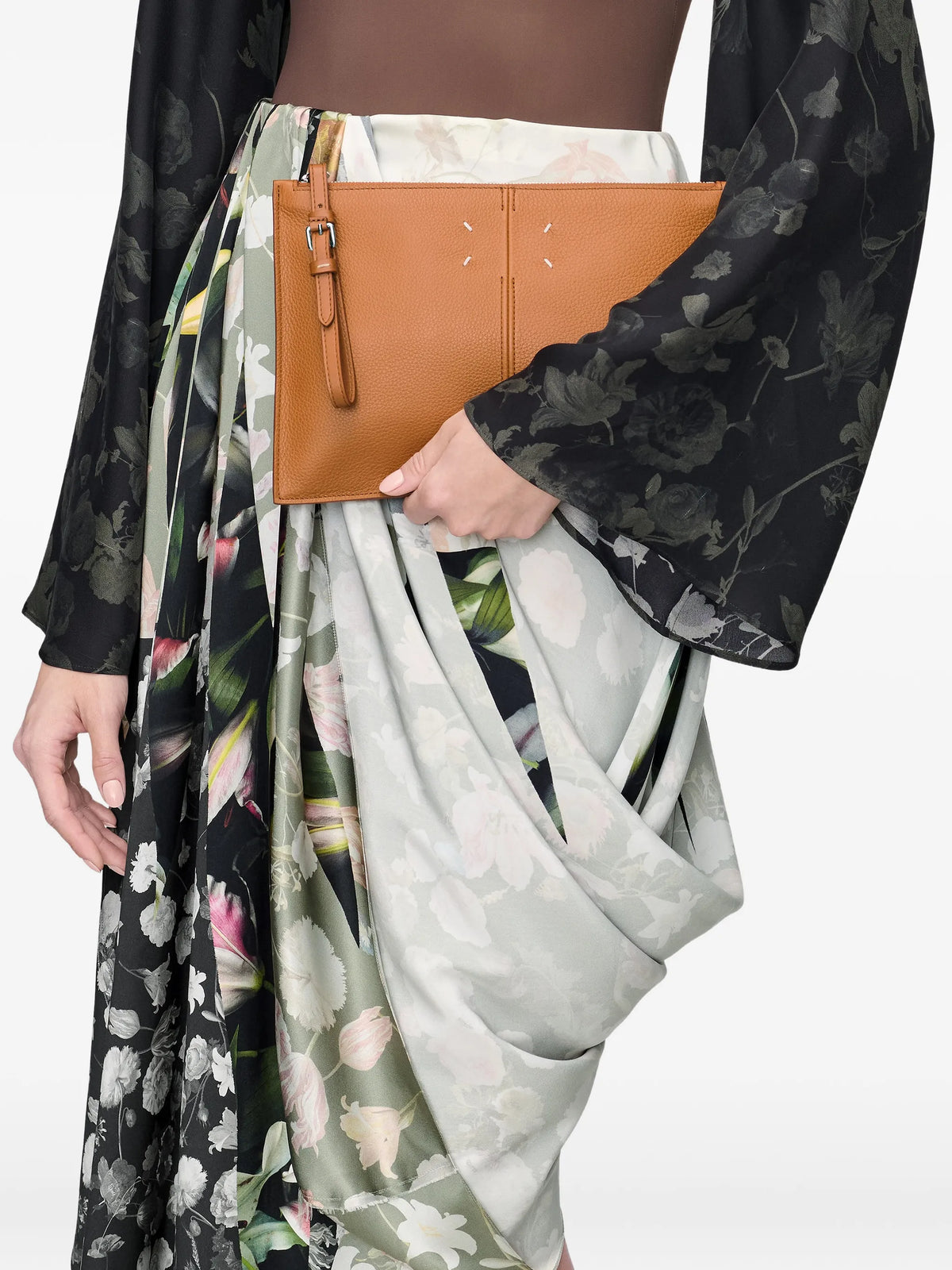 Maison Margiela cartera de piel con detalle de costuras - Marrón - imagen 2