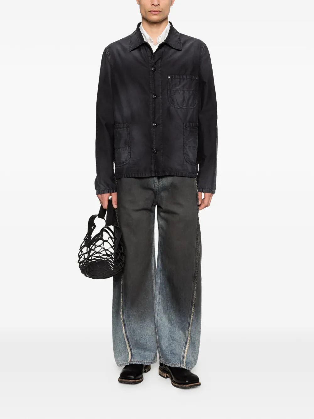 Maison Margiela chamarra con bolsillo de parche - Azul - imagen 2
