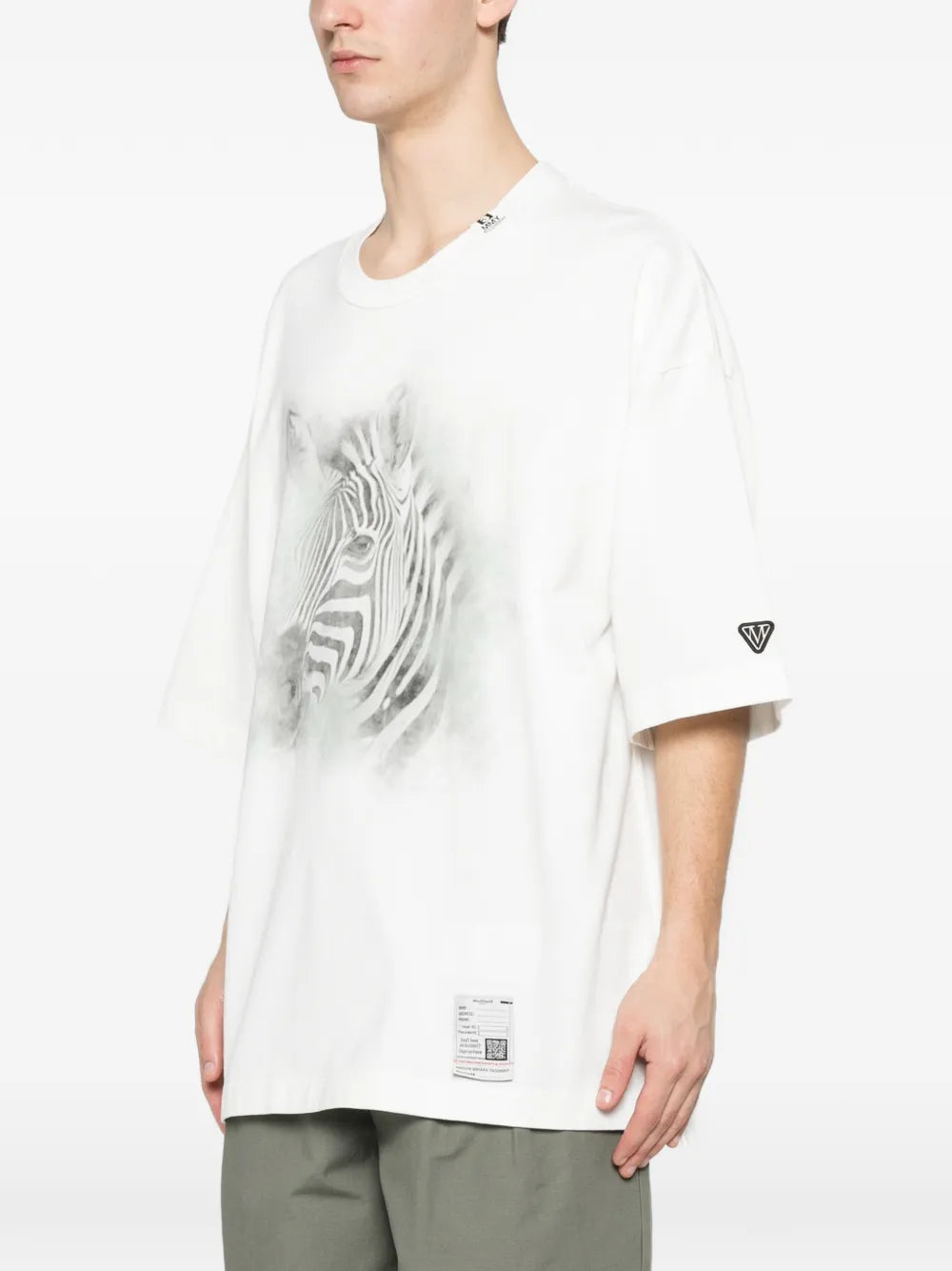 Maison MIHARA YASUHIRO playera con estampado de cebra - blanco