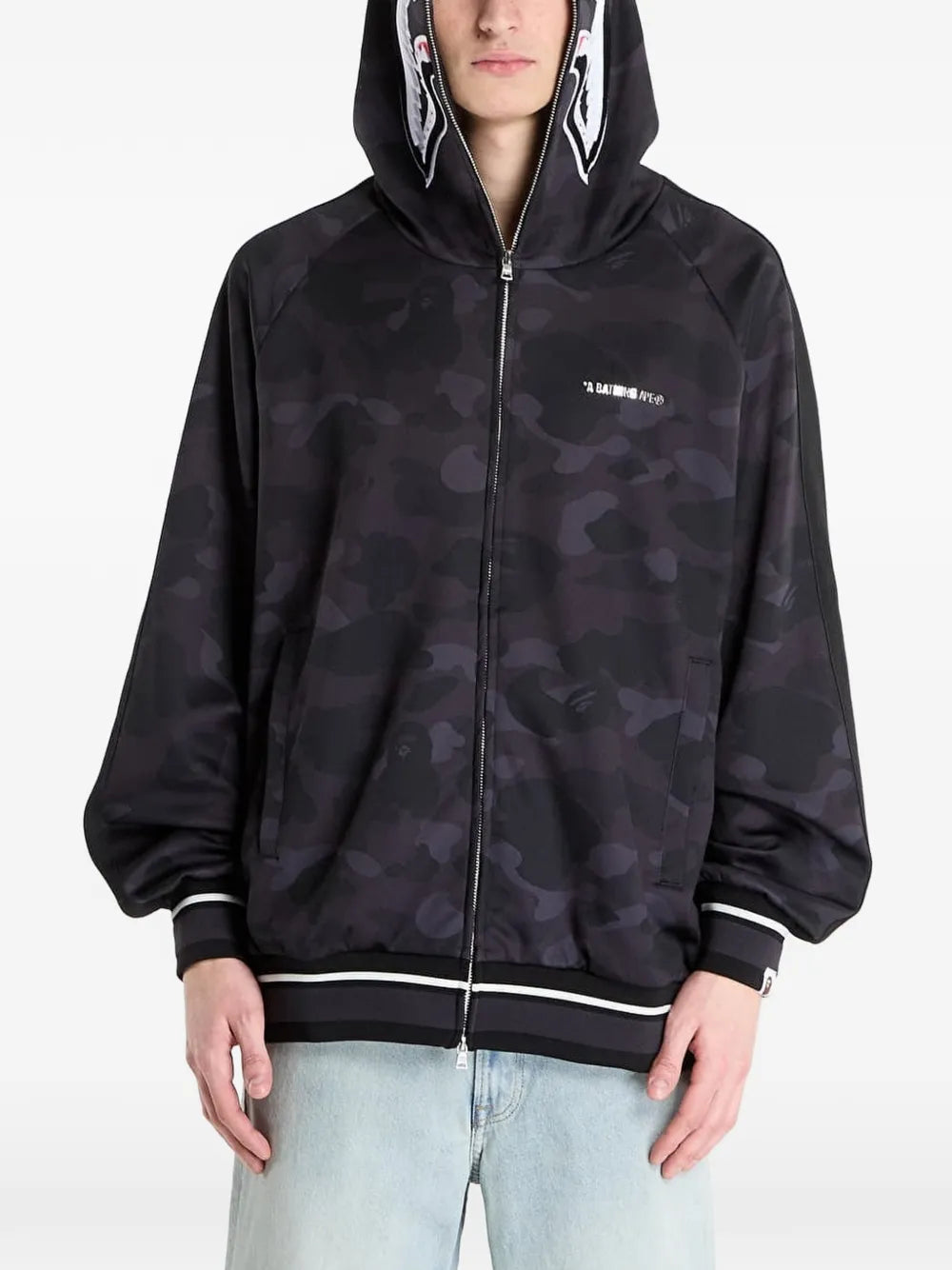A BATHING APE® hoodie con motivo de tiburón