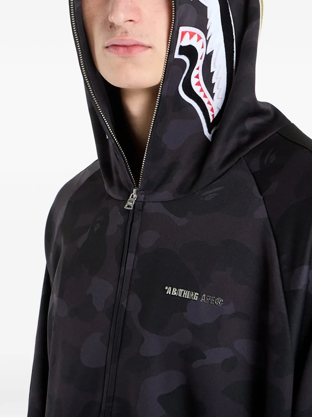 A BATHING APE® hoodie con motivo de tiburón