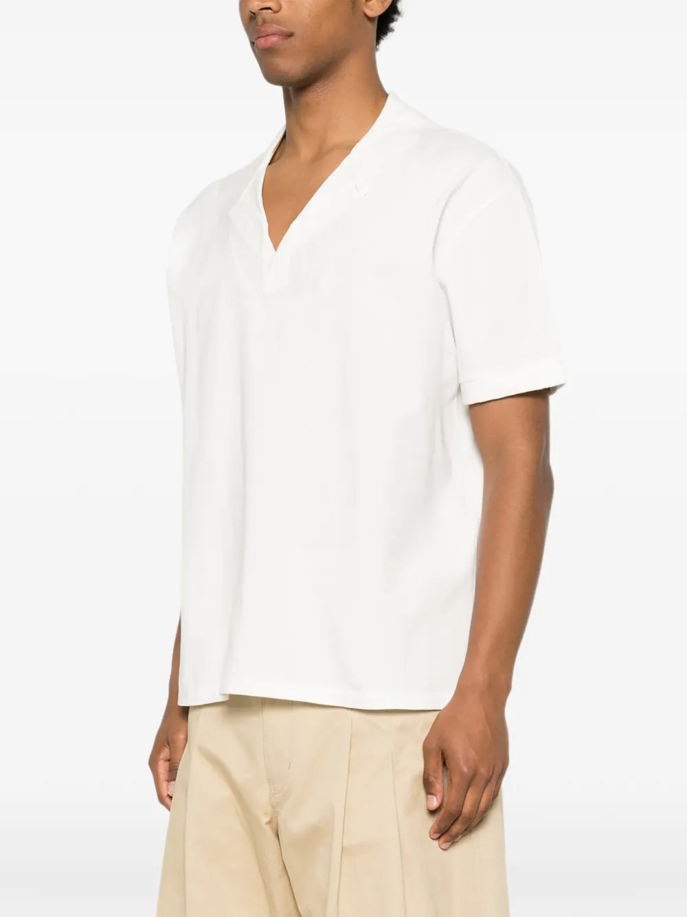 Maison Margiela playera con cuello en V - Blanco - imagen 3