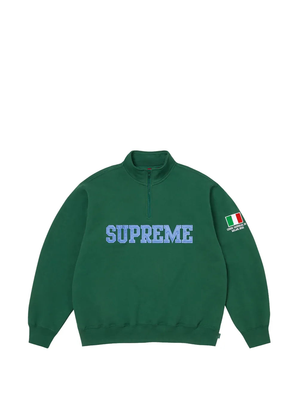 Supreme sudadera con medio cierre y detalle de bandera - Verde - imagen 1
