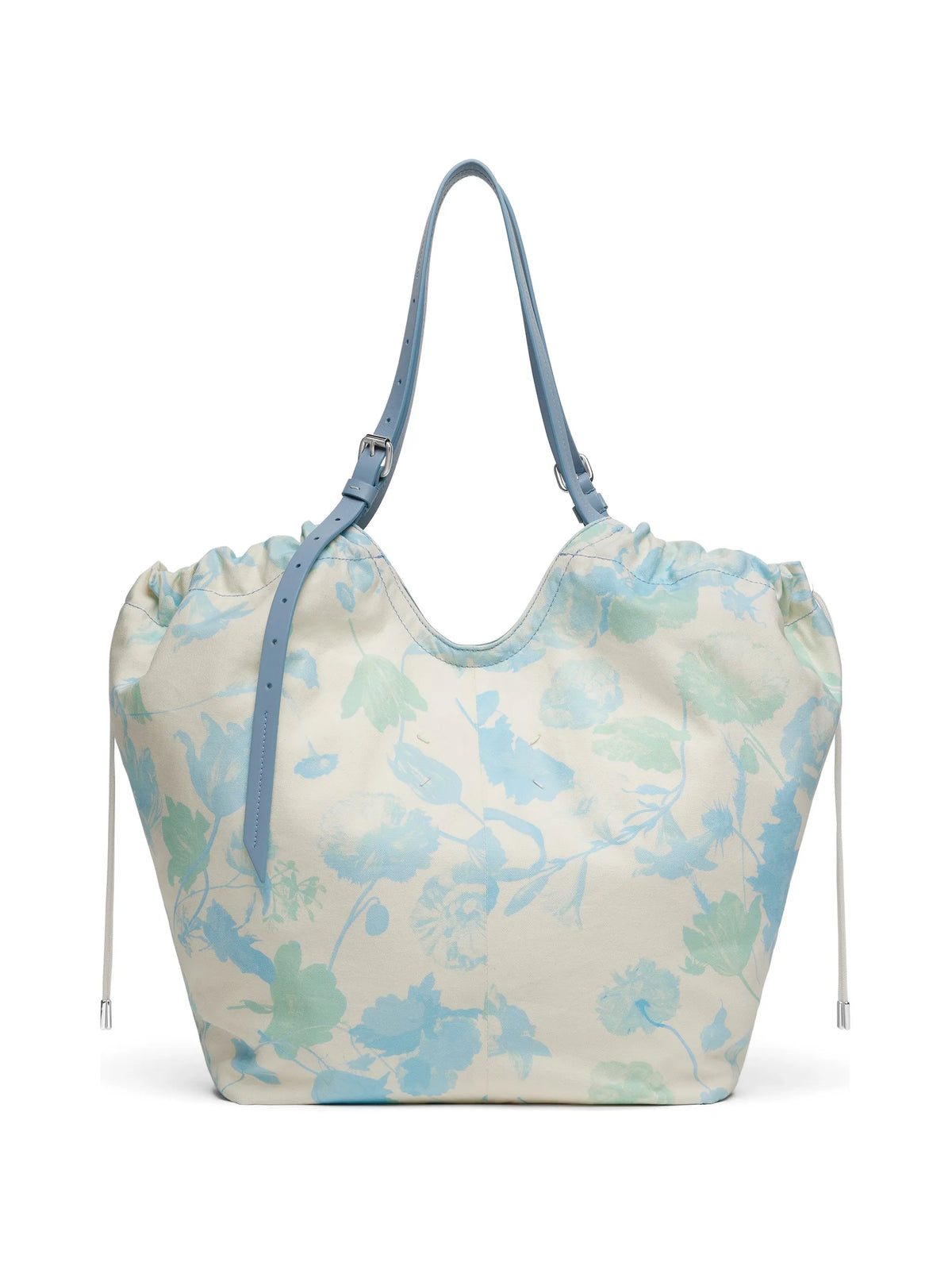 Maison Margiela tote mediana con estampado floral y cordones - Azul - imagen 1