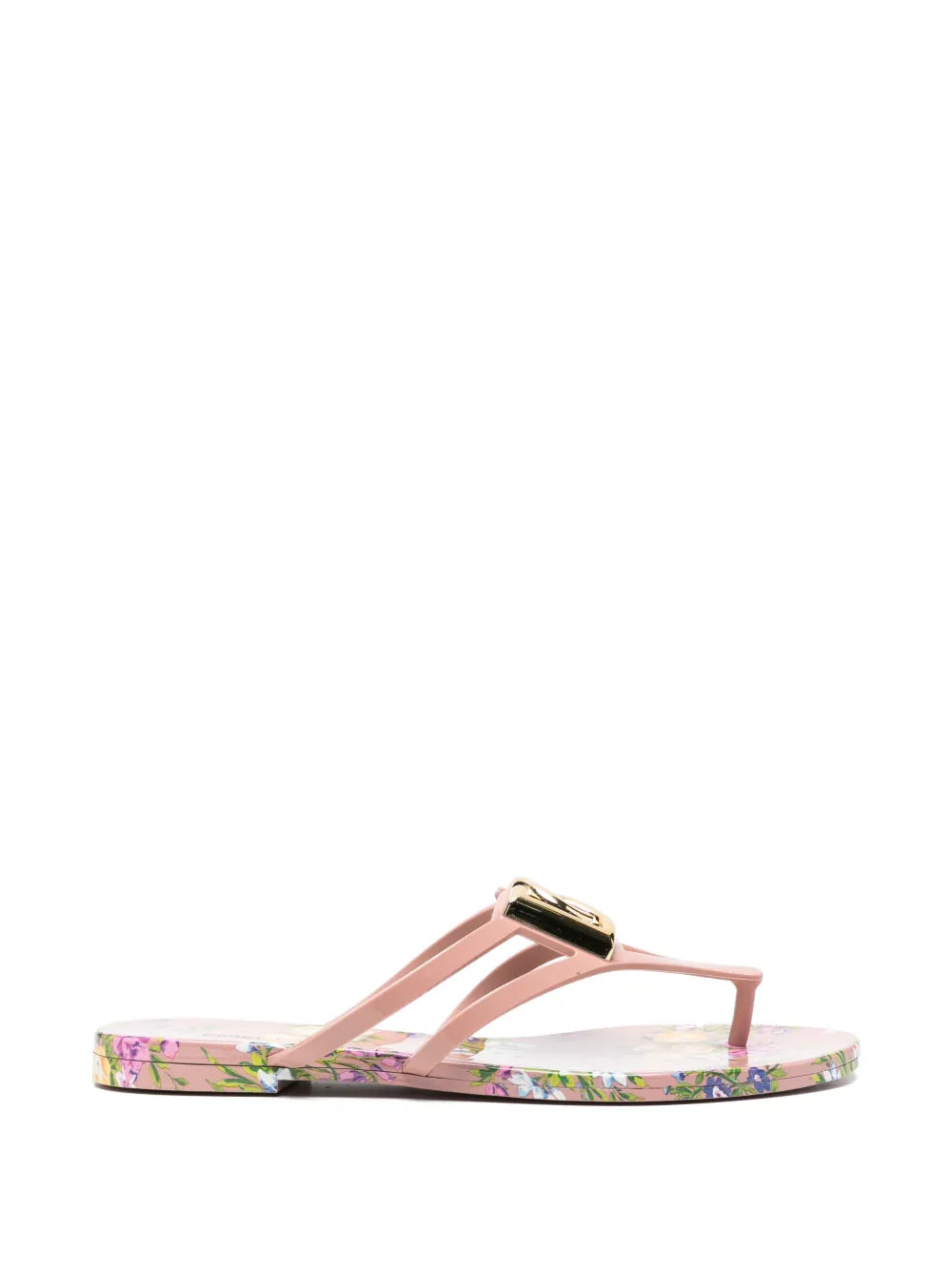 Dolce & Gabbana flip flops con logo floral