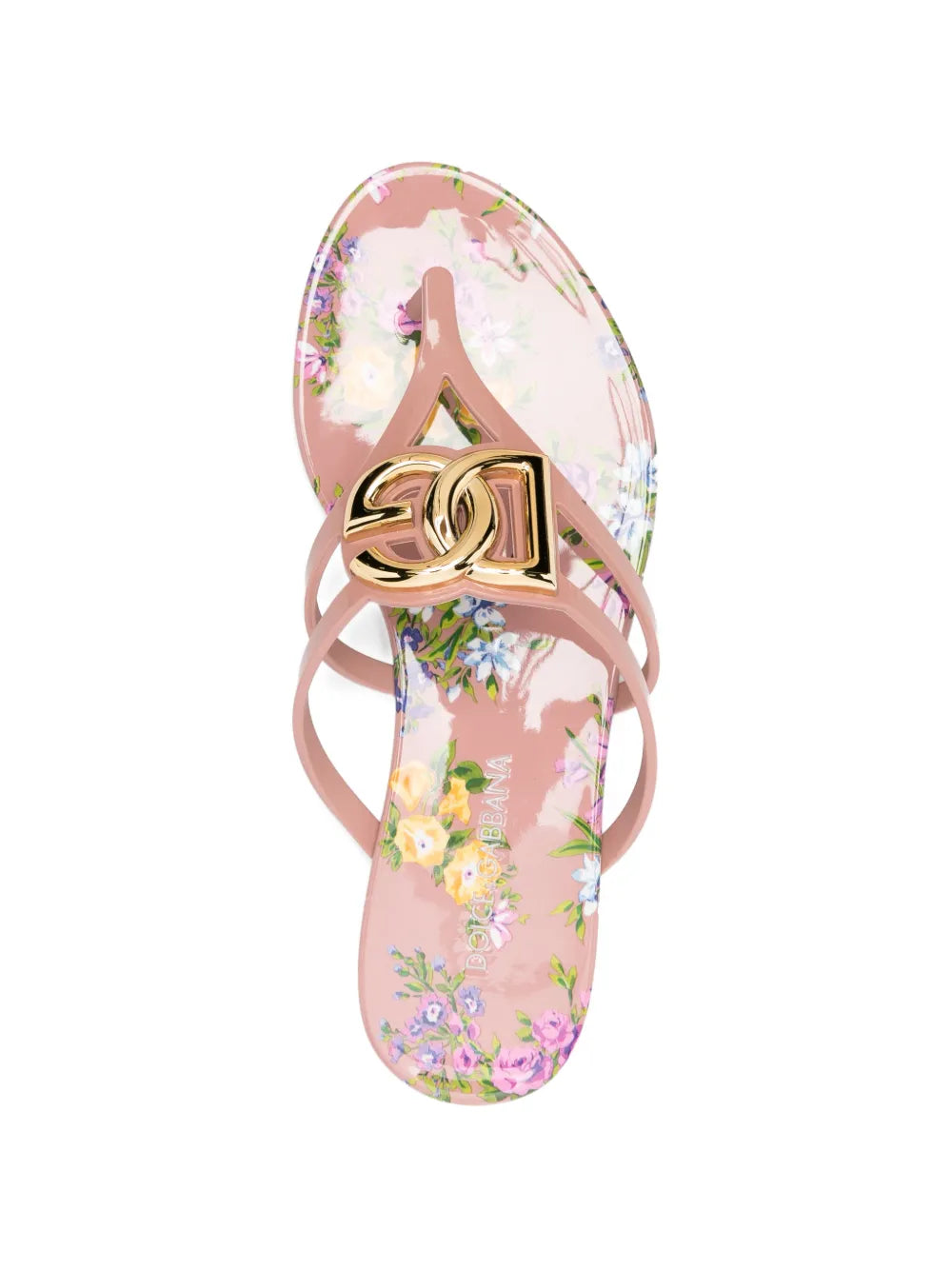 Dolce & Gabbana flip flops con logo floral