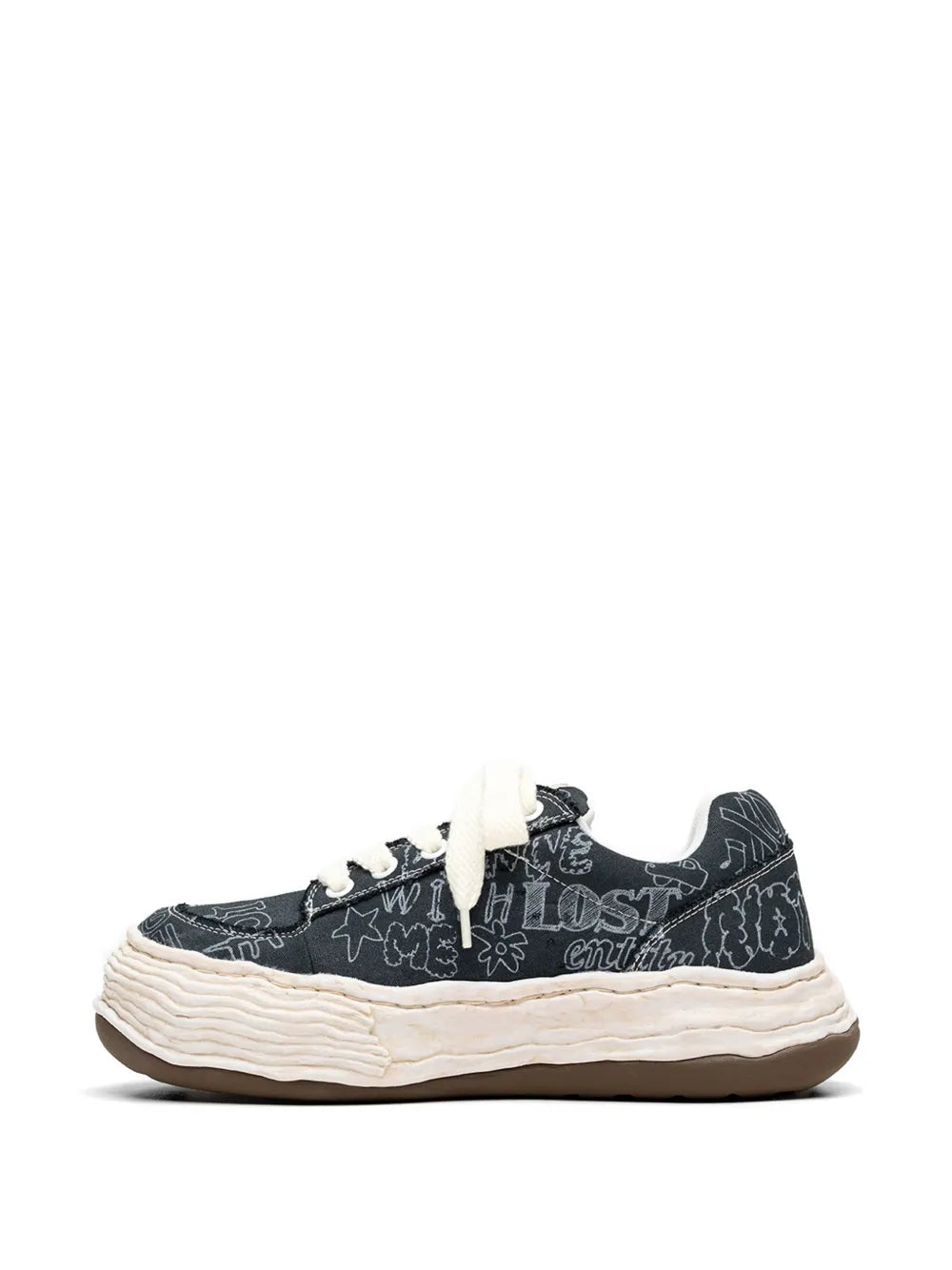 Maison MIHARA YASUHIRO tenis Oliver de algodón estampado - azul