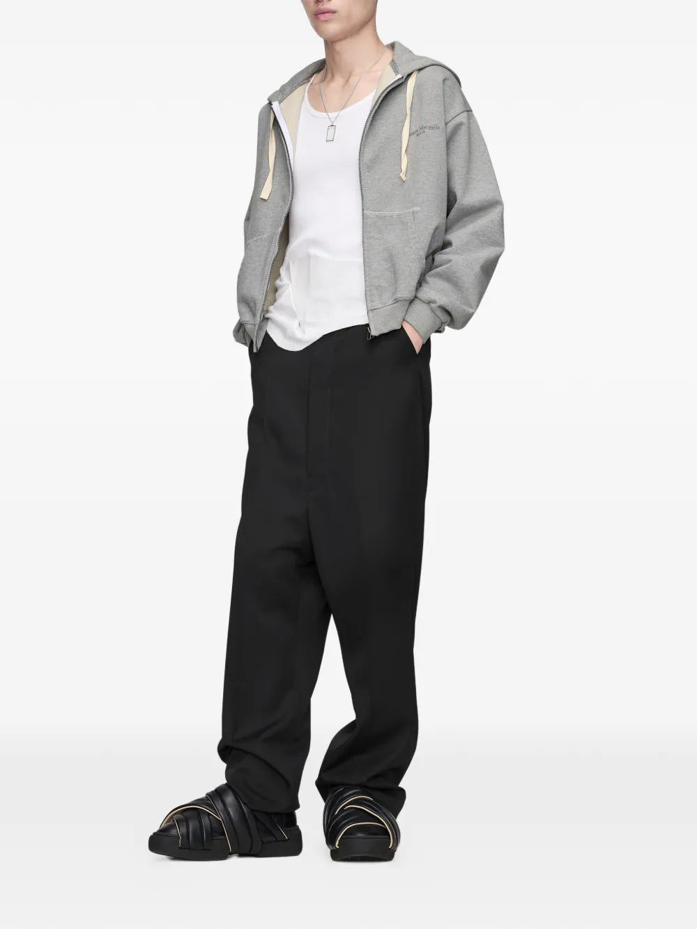 Maison Margiela sudadera con capucha y cierre - Gris - imagen 2