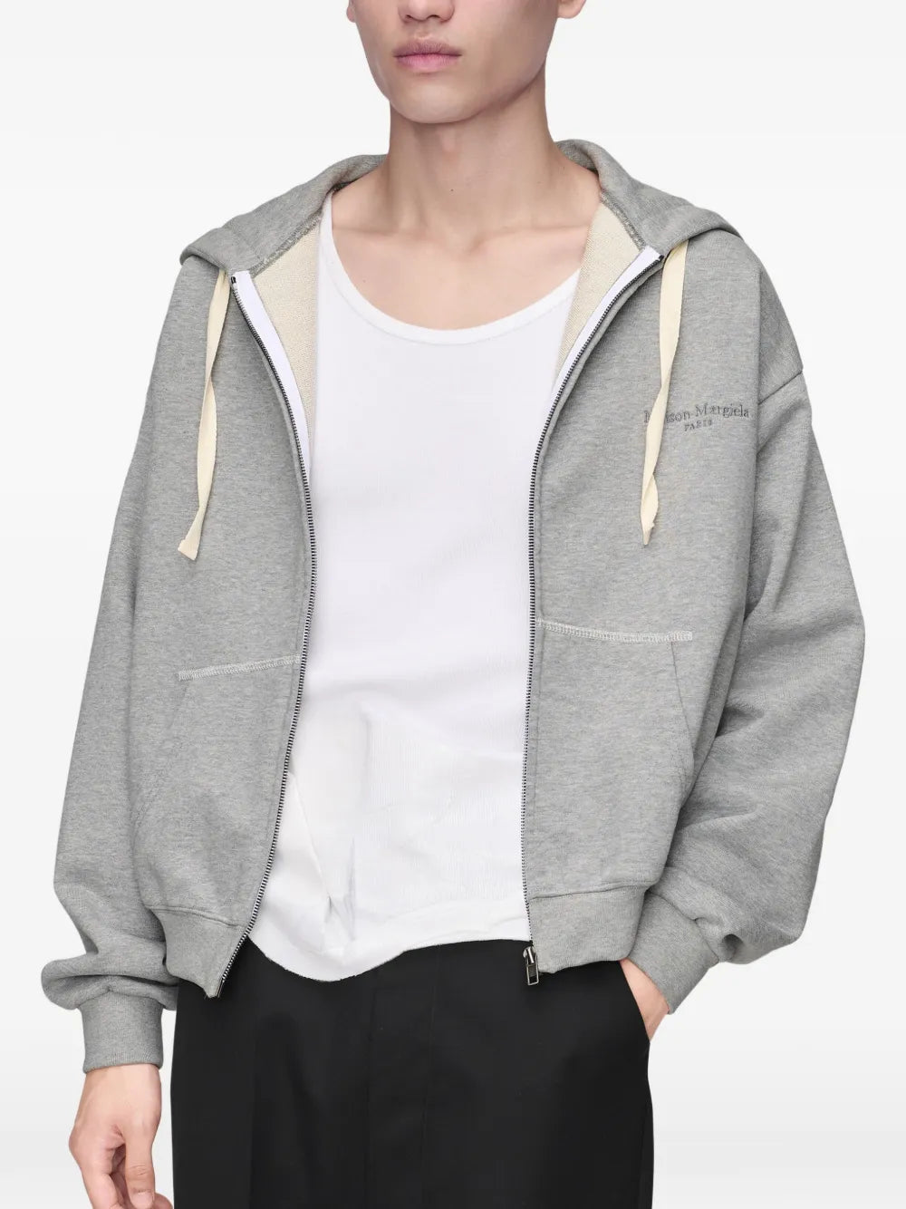 Maison Margiela sudadera con capucha y cierre - Gris - imagen 3