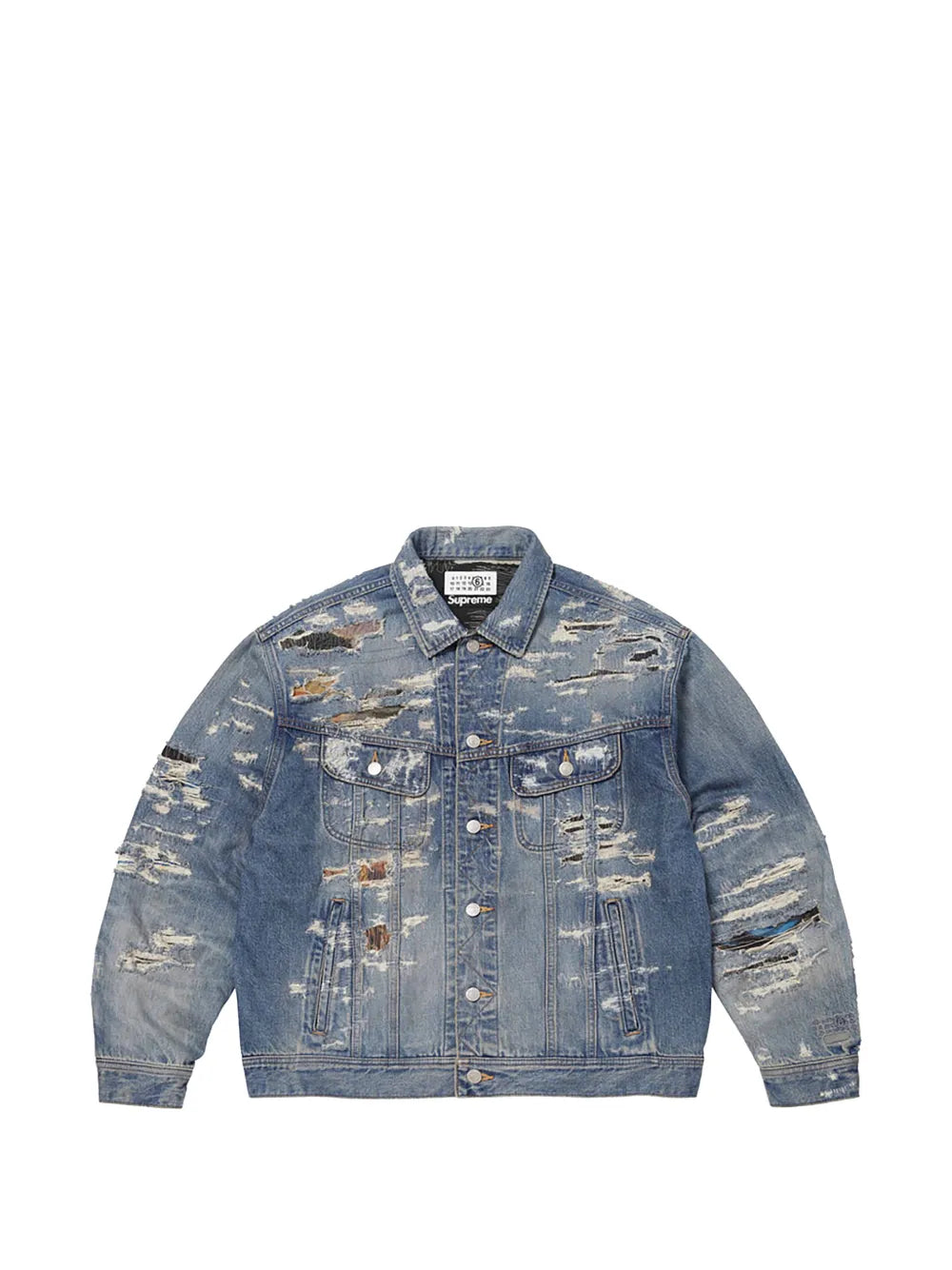 Supreme chamarra de mezclilla en colaboración con MM6 Maison Margiela - Azul - imagen 1