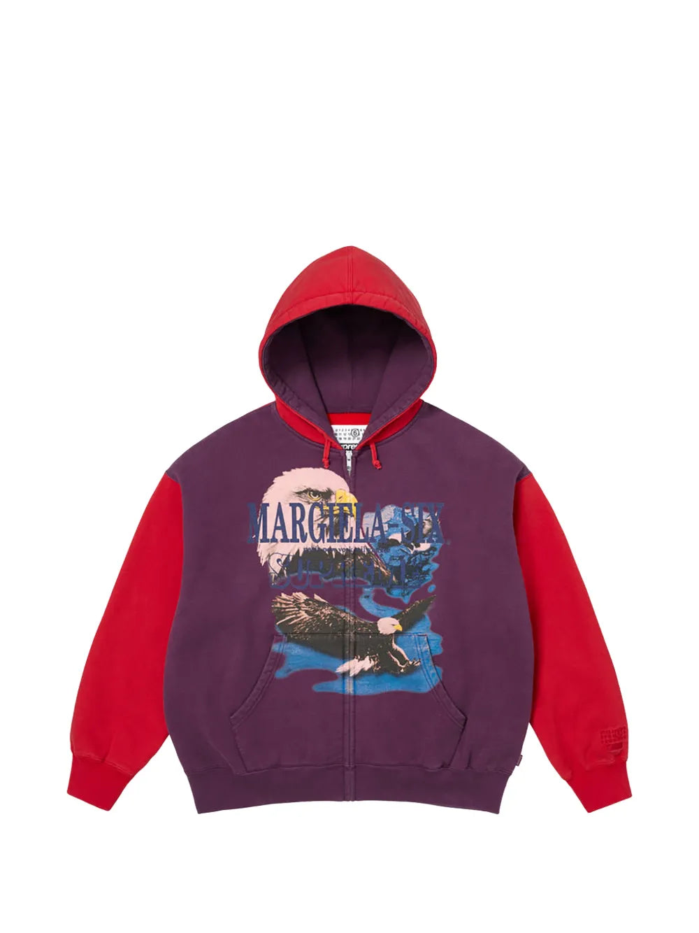 Supreme hoodie con motivo de águila en colaboración con MM6 Maison Margiela - Morado - imagen 1