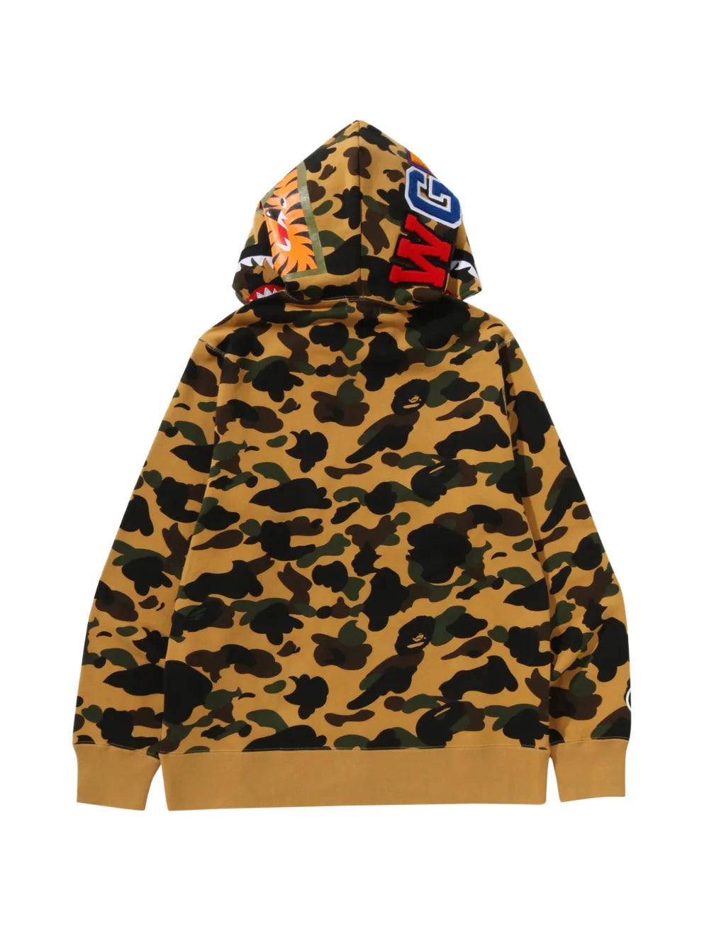 A BATHING APE® hoodie Shark con estampado militar y cierre