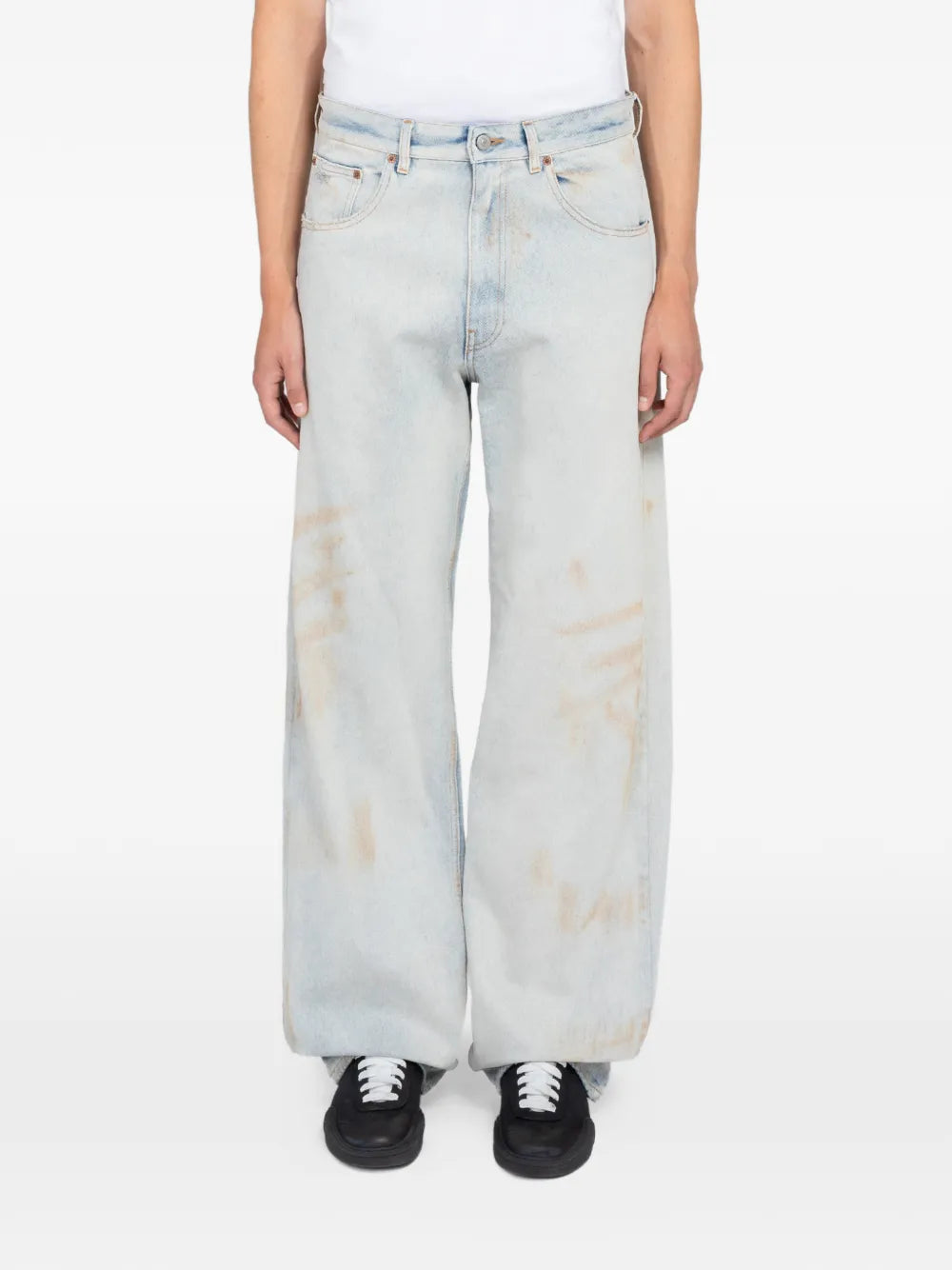 Maison Margiela jeans anchos con efecto desgastado - Azul - imagen 1