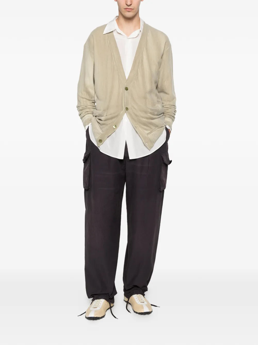 Maison Margiela pantalones tapered con bolsillos cargo - Negro - imagen 2