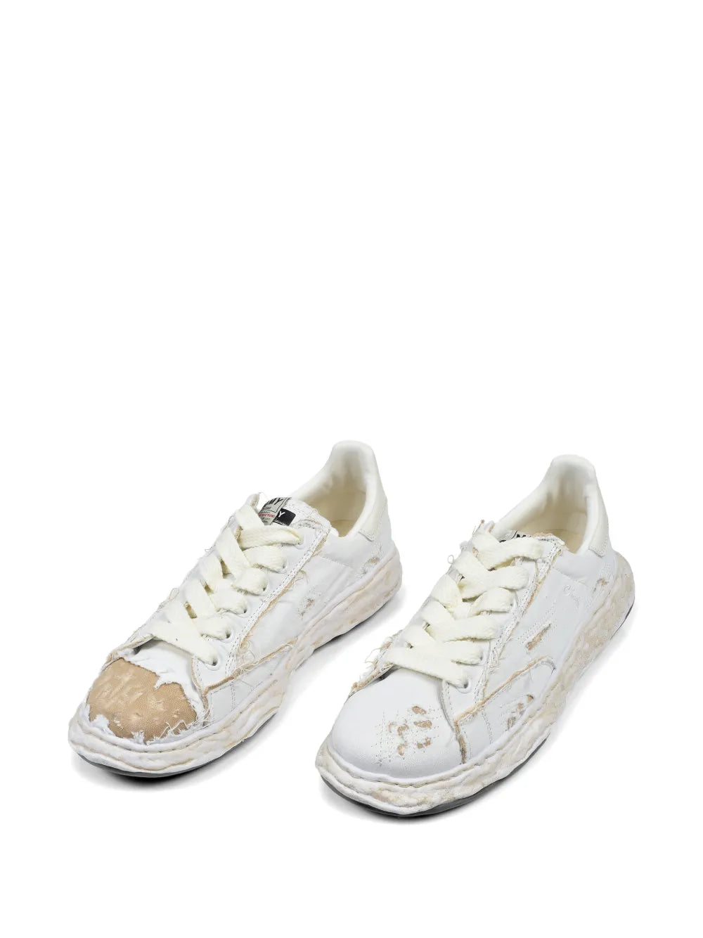 Maison MIHARA YASUHIRO tenis Charles OG de lana rasgada - blanco
