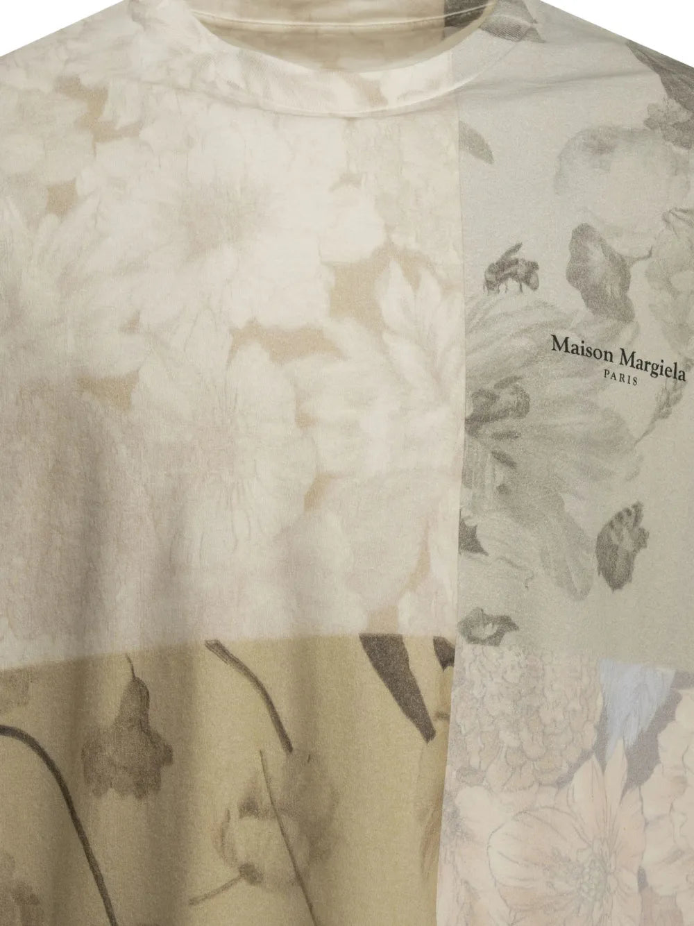 Maison Margiela playera con cuello redondo y estampado floral - Neutro - imagen 3