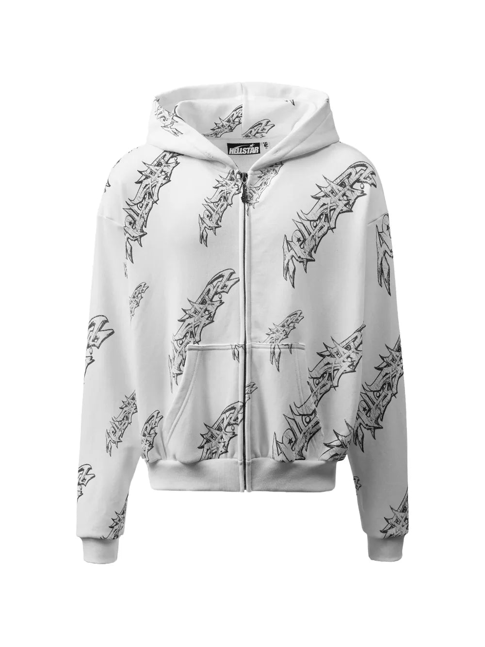 HELLSTAR hoodie con grafiti y cierre blanco | Farfetch 35938281