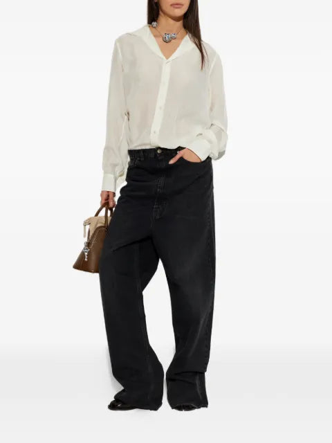 Maison Margiela camisa de seda traslúcida - imagen 2