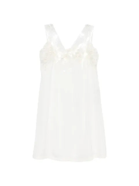 Maison Margiela vestido con capa de tul y ribete de encaje - imagen 1