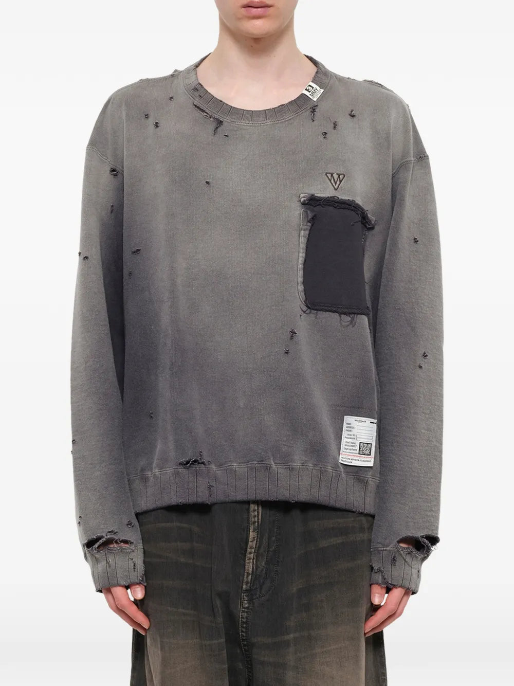 Maison MIHARA YASUHIRO suéter con efecto envejecido - gris