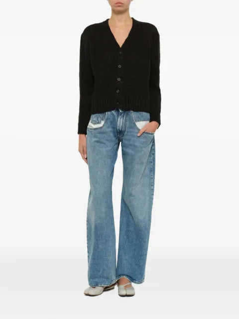 Maison Margiela cárdigan con detalle de cuatro costuras y logo - imagen 2