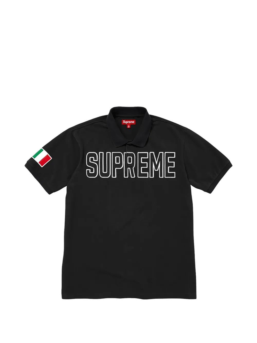 Supreme playera tipo polo con aplique de sarga - Negro - imagen 1