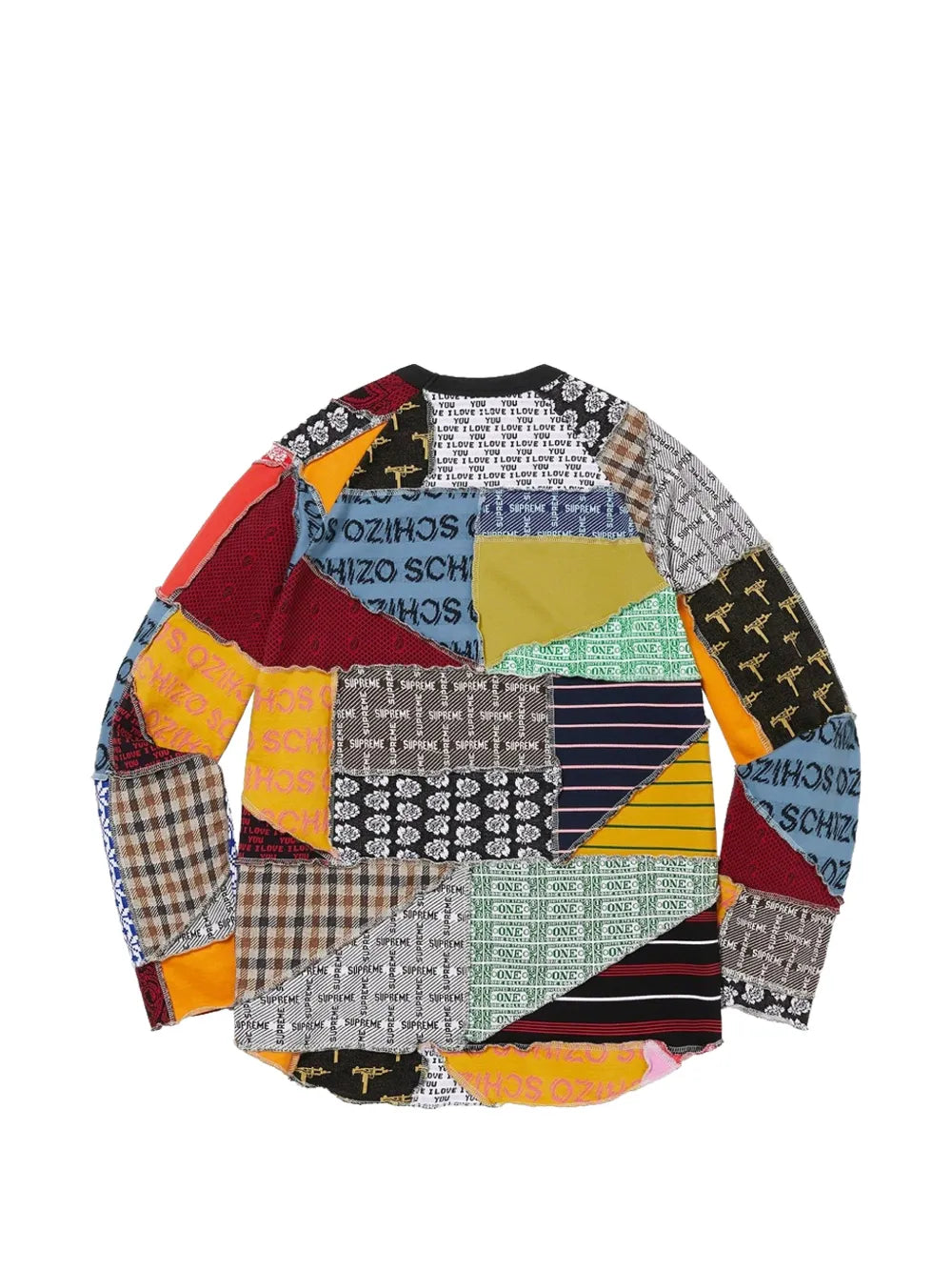 Supreme playera manga larga con diseño patchwork - Naranja - imagen 2