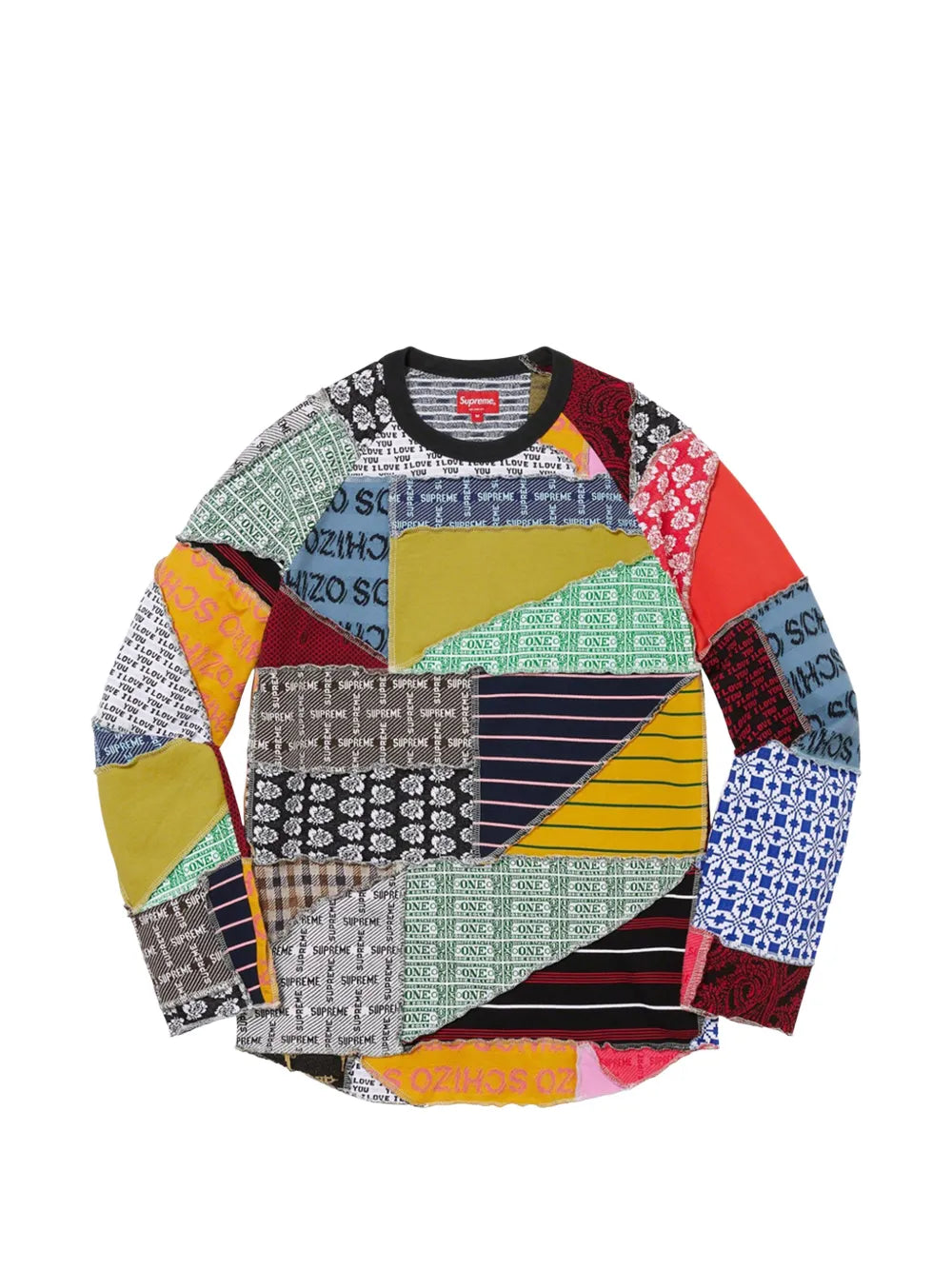 Supreme playera manga larga con diseño patchwork - Naranja - imagen 1